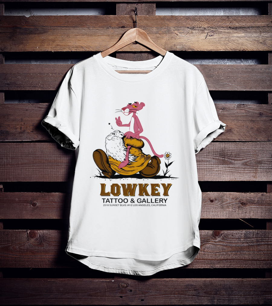 Pink Panther Lowkey Tattoo Gallery 2516 Sunset Blvd Los Angeles California T-Shirt