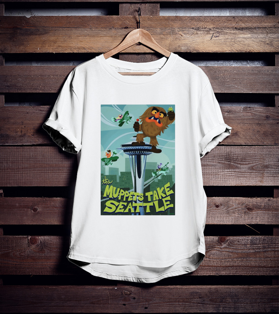 The Muppets Take Seattle Space Needle Adventure With Frog And Characters T-Shirt