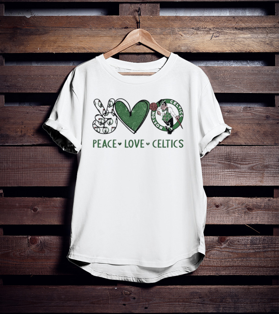 Peace Love Celtics Boston Basketball Team T-Shirt