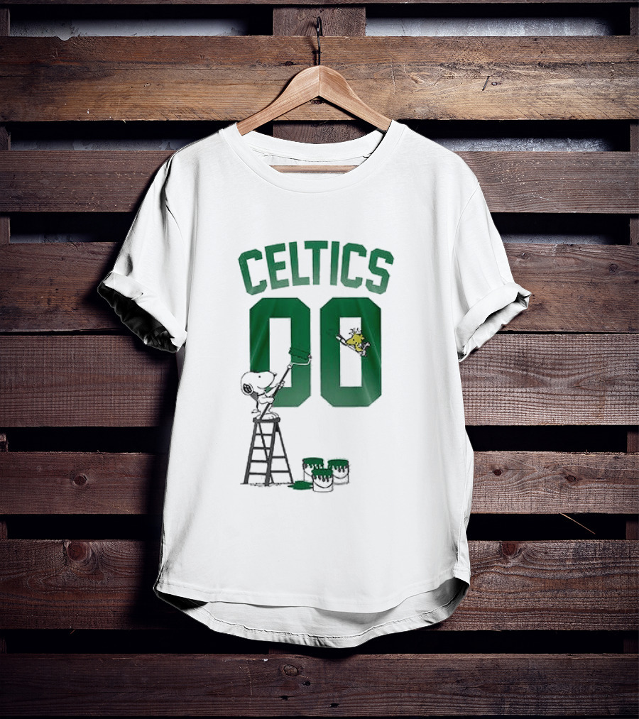 Celtics Snoopy Shut Up And Dribble 00 Painting Peanuts Collaboration T-Shirt