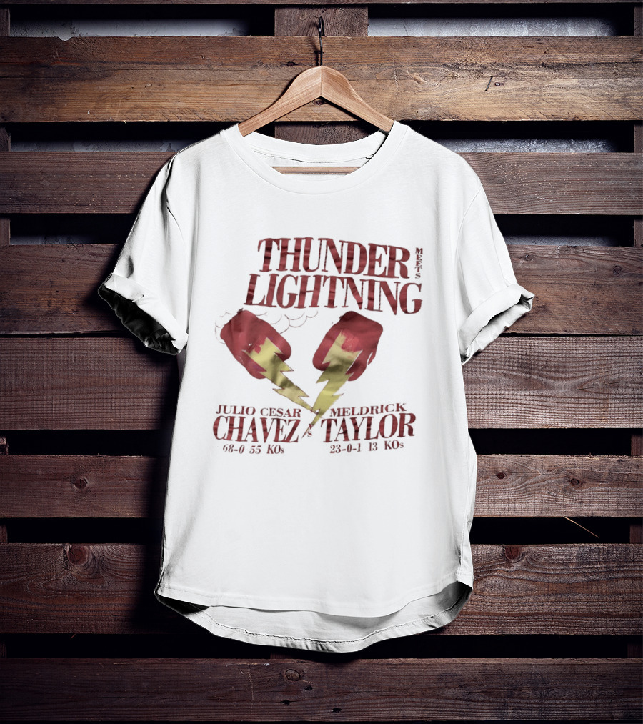 Julio Cesar Chavez Meldrick Taylor Thunder Lightning Boxing Match 1990 T-Shirt