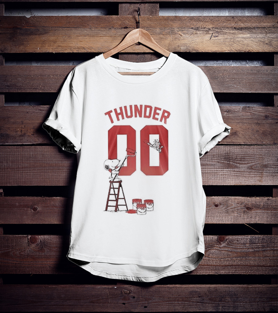 Thunder 00 Oklahoma City Snoopy Basketball Collaboration T-Shirt