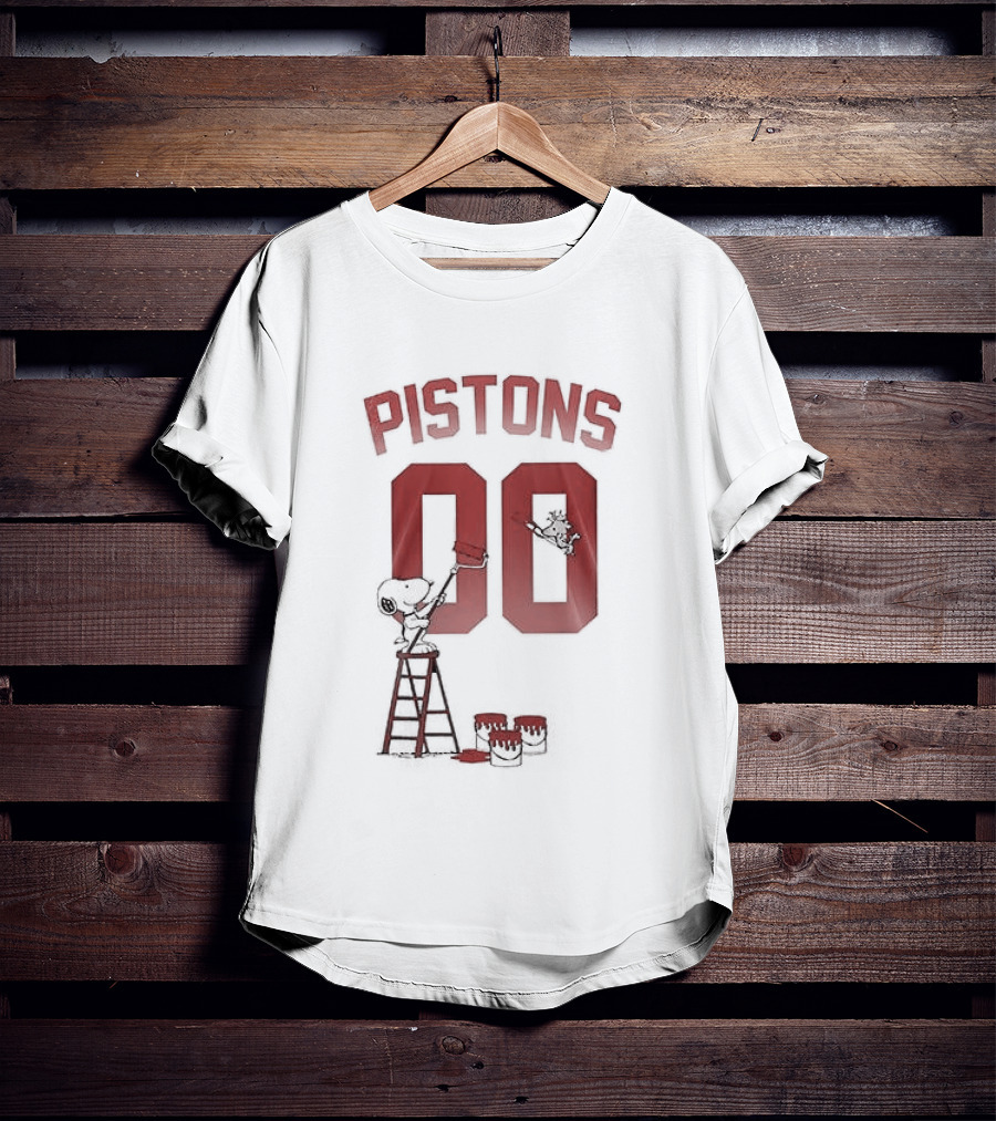 Detroit Pistons Snoopy Shut Up And Dribble 00 Basketball Collaboration T-Shirt