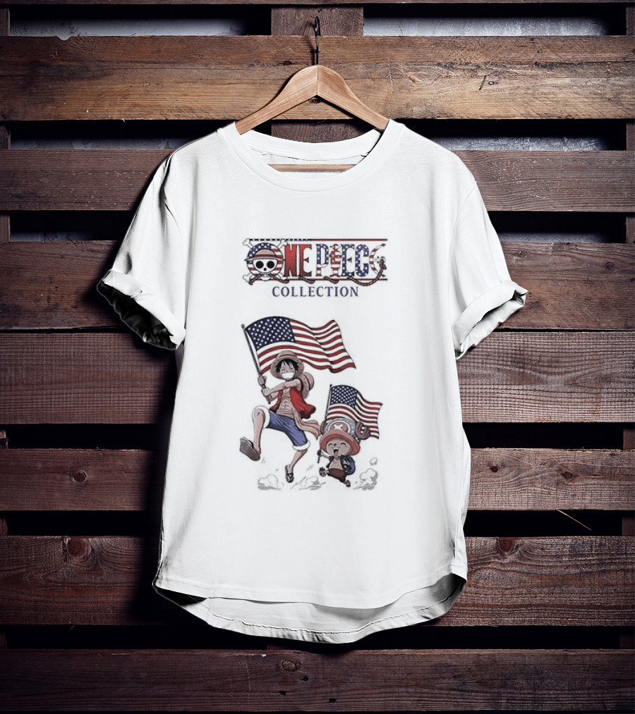 One Piece Collection United States Of America 250th Anniversary Flags T-Shirt