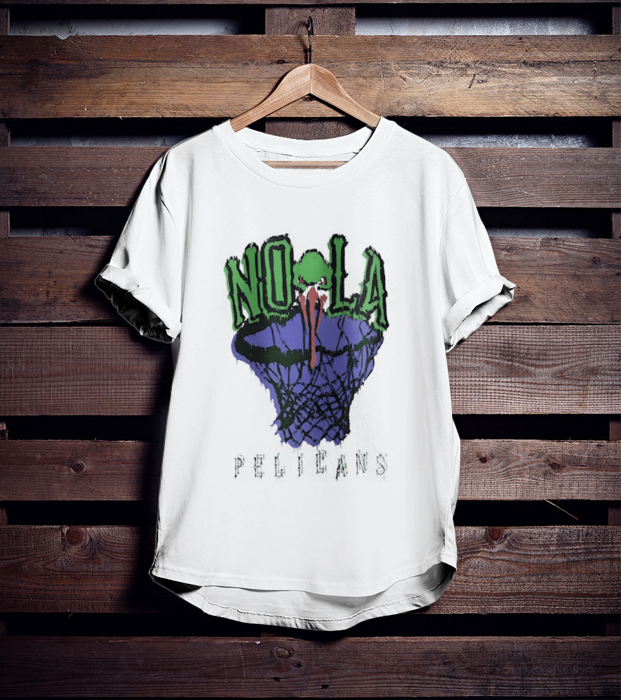 NOLA New Orleans Pelicans Basketball Hoop T-Shirt