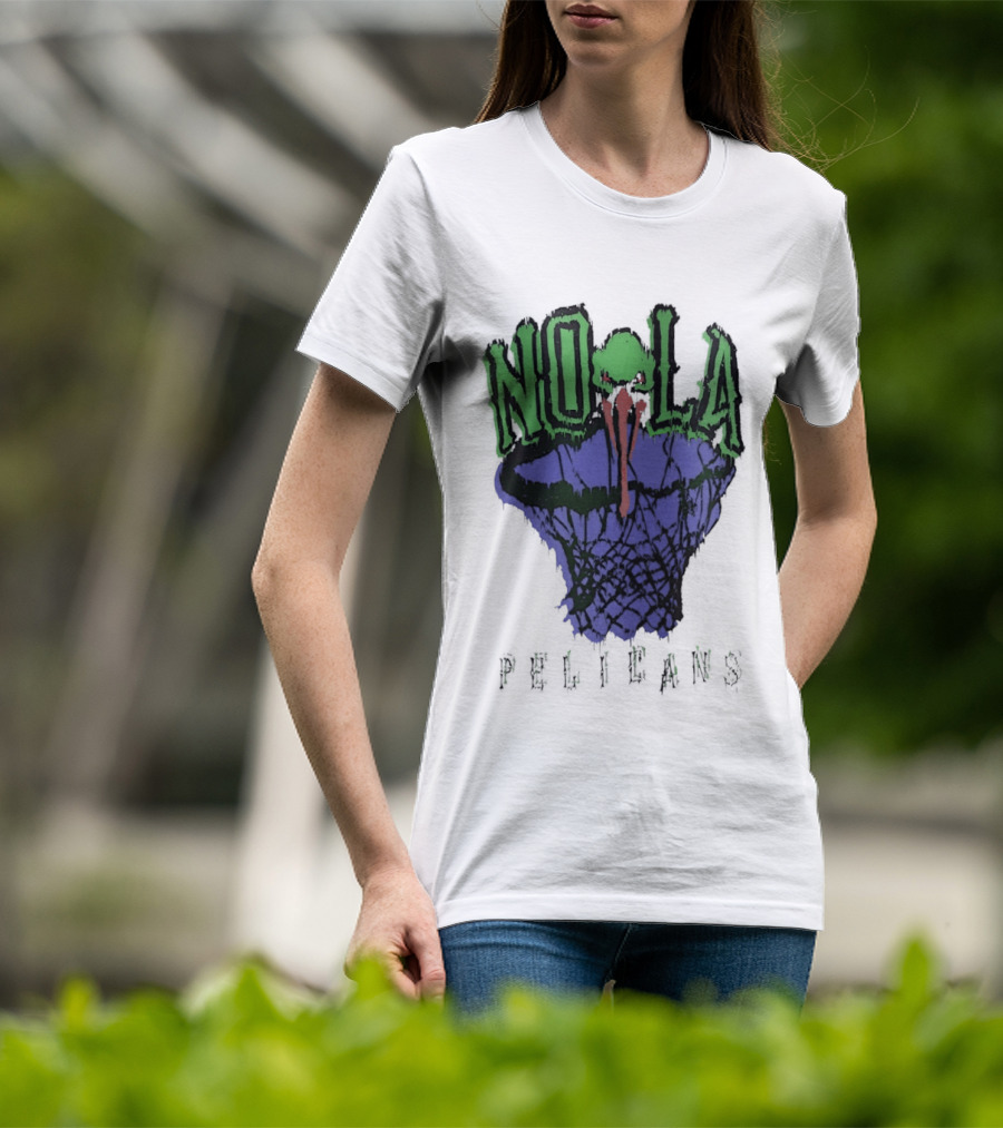 NOLA New Orleans Pelicans Basketball Hoop T-Shirt
