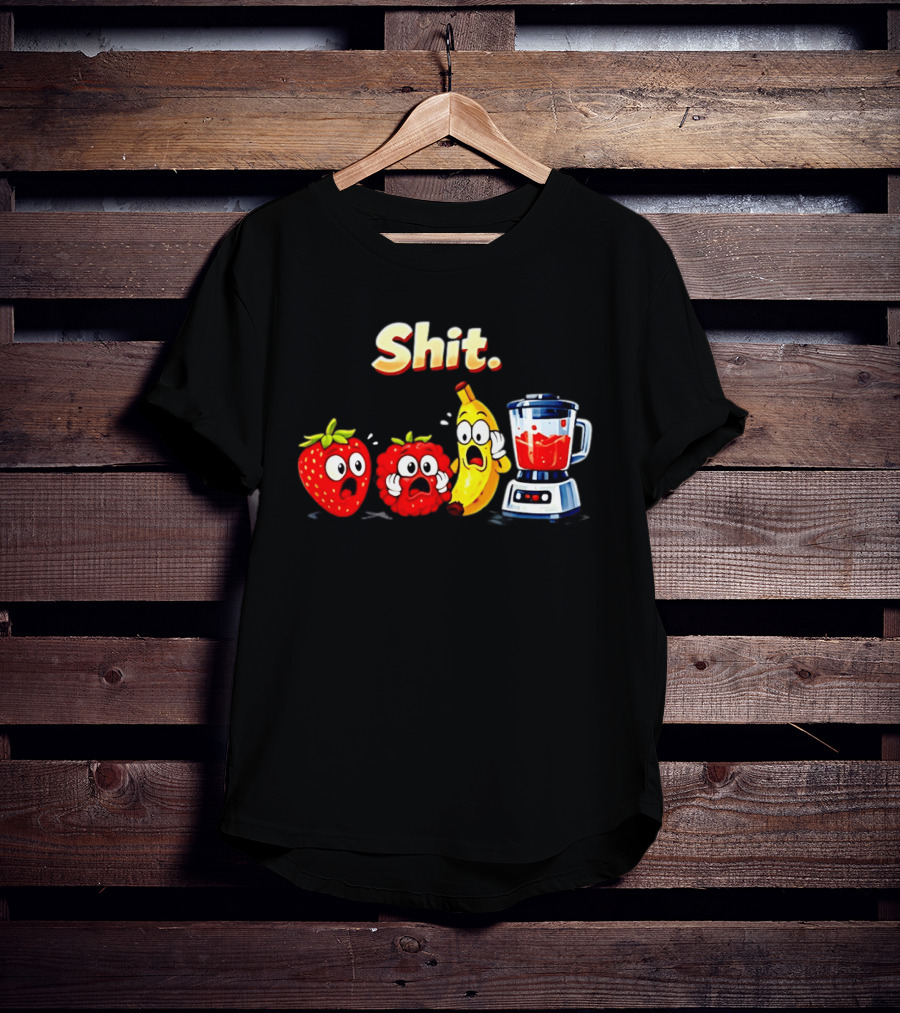 Panic Fruit Characters Blender Humor Smoothie Shit T-Shirt