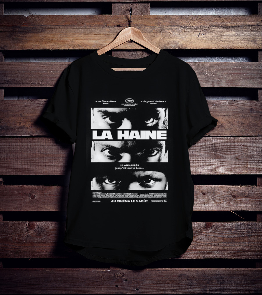 La Haine 25 Ans Après Jusqu'ici Tout Va Bien Face Eyes Flame T-Shirt