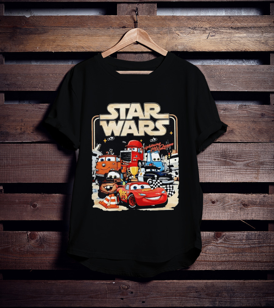 STAR WARS Lightning McQueen Racing Adventure With Cars Characters T-Shirt