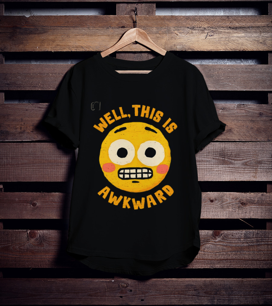 Well This Is Awkward Emoji Expression T-Shirt