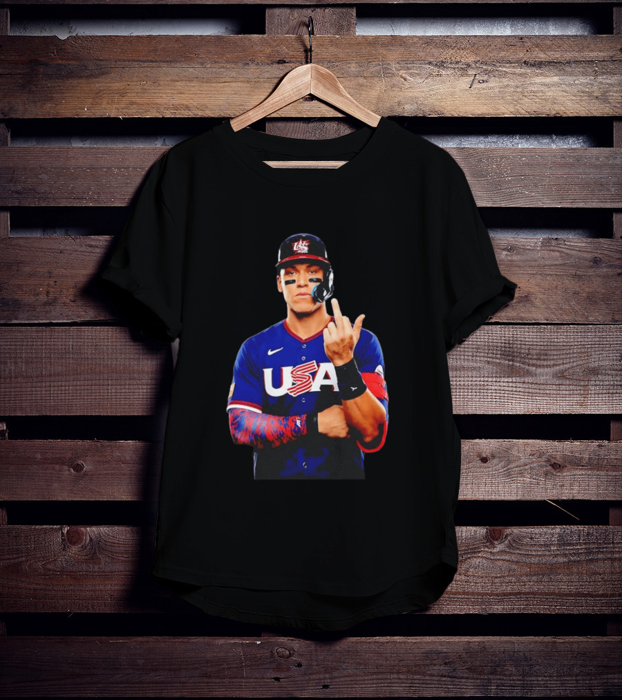 Aaron Judge USA Baseball WBC 2026 Middle Finger Iconic Gesture T-Shirt