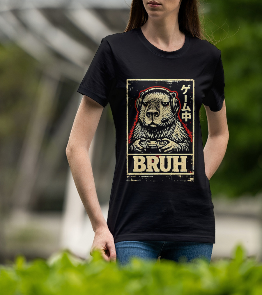 Bruh Capybara Gamer Meme Video Games T-Shirt