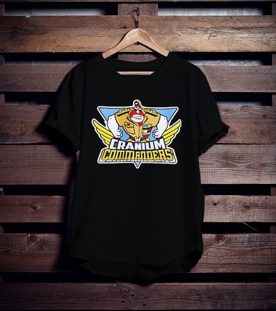 Cranium Commanders Cartoon Military Character Winged T-Shirt