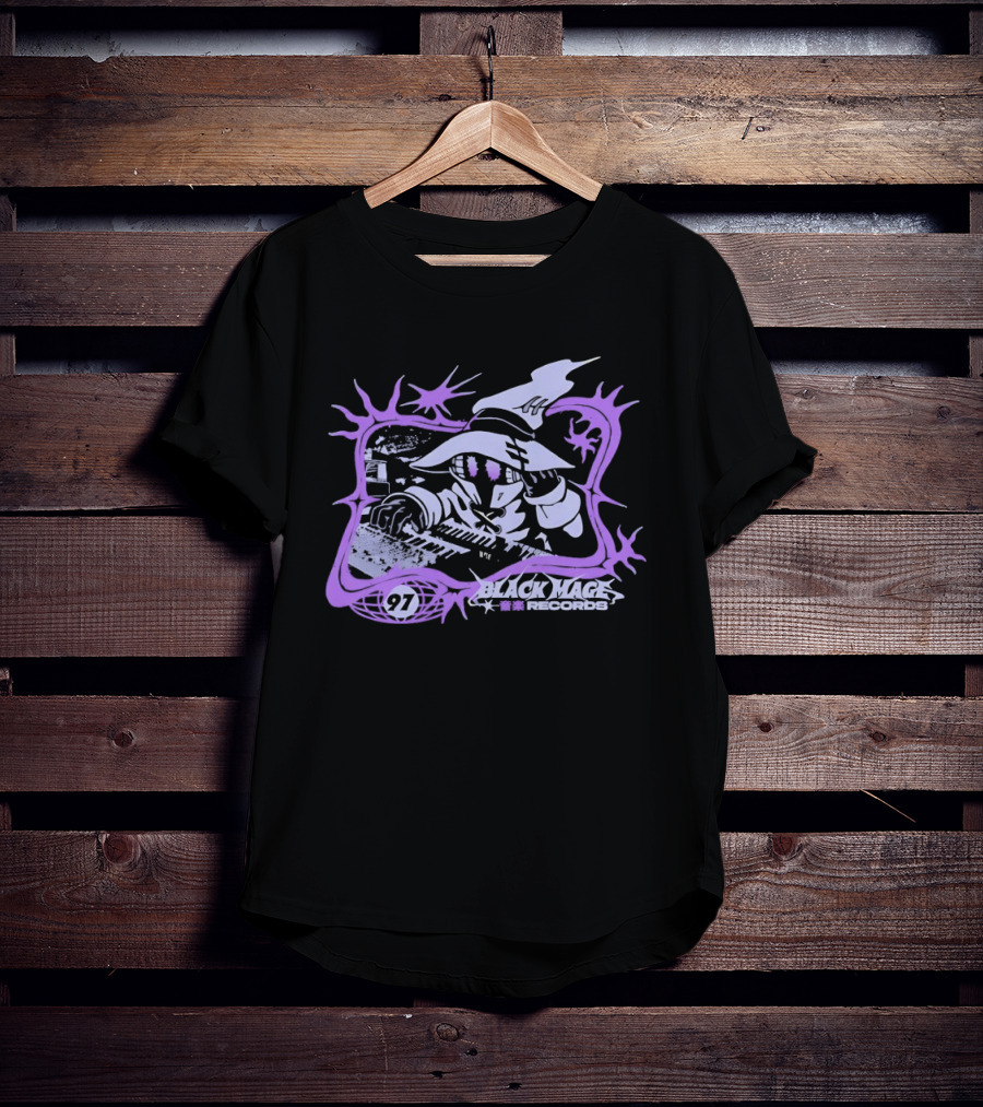 Final Fantasy Black Mage 97 Records Keyboard Wizard Enchantment T-Shirt