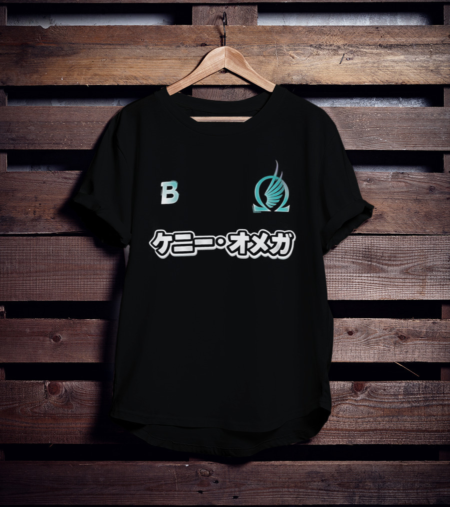 Kenny Omega B Winged Omega Blue Kanji T-Shirt