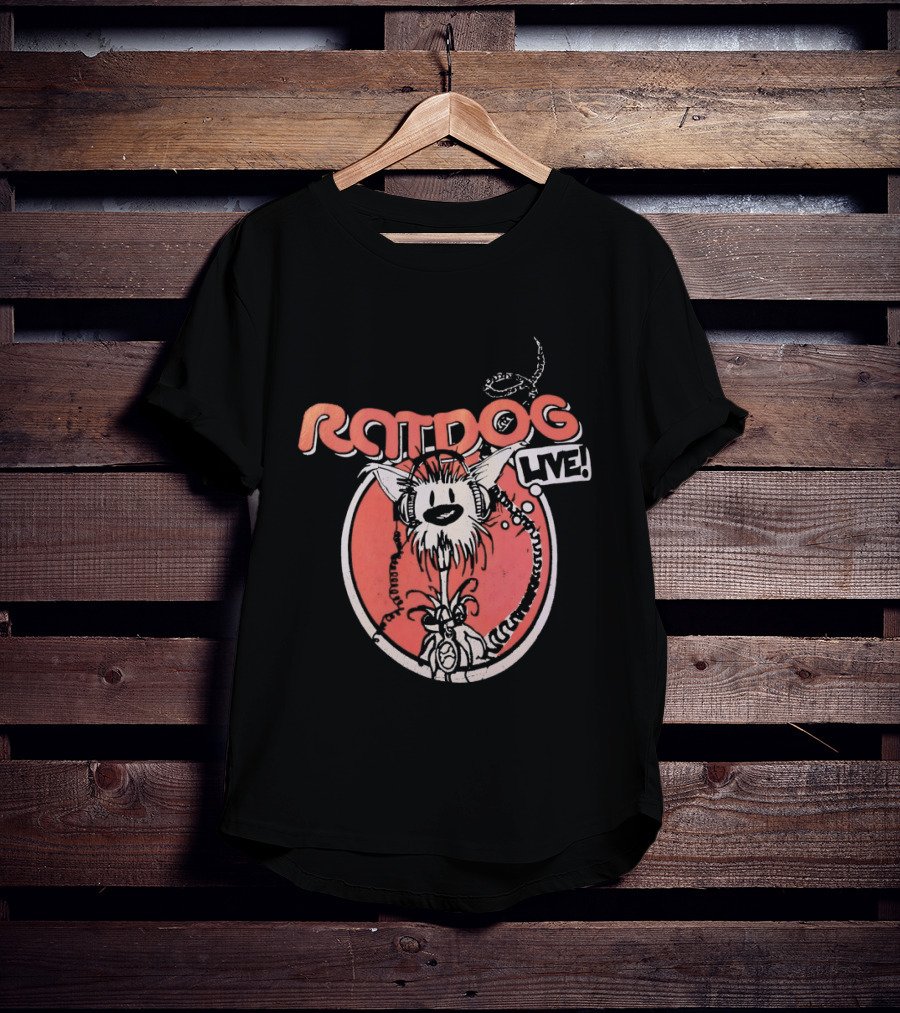 Ratdog Live Cartoon Character With Headphones And Tail T-Shirt