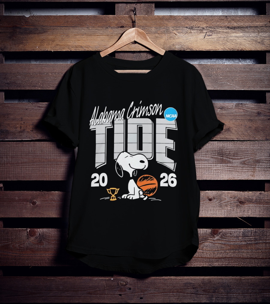 Alabama Crimson Tide Snoopy NCAA Basketball March Madness 2026 T-Shirt