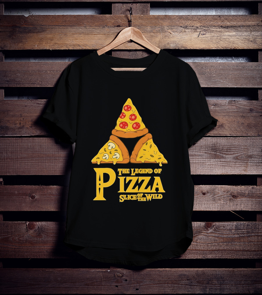 The Legend Of Pizza Slice Of The Wind Funny Gaming Parody Pizza Slices Adventure Mocking Iconic Gaming T-Shirt