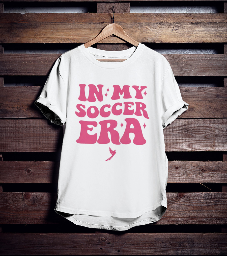 In My Soccer Era Vintage Pink Style With Stars And Winged Motif T-Shirt