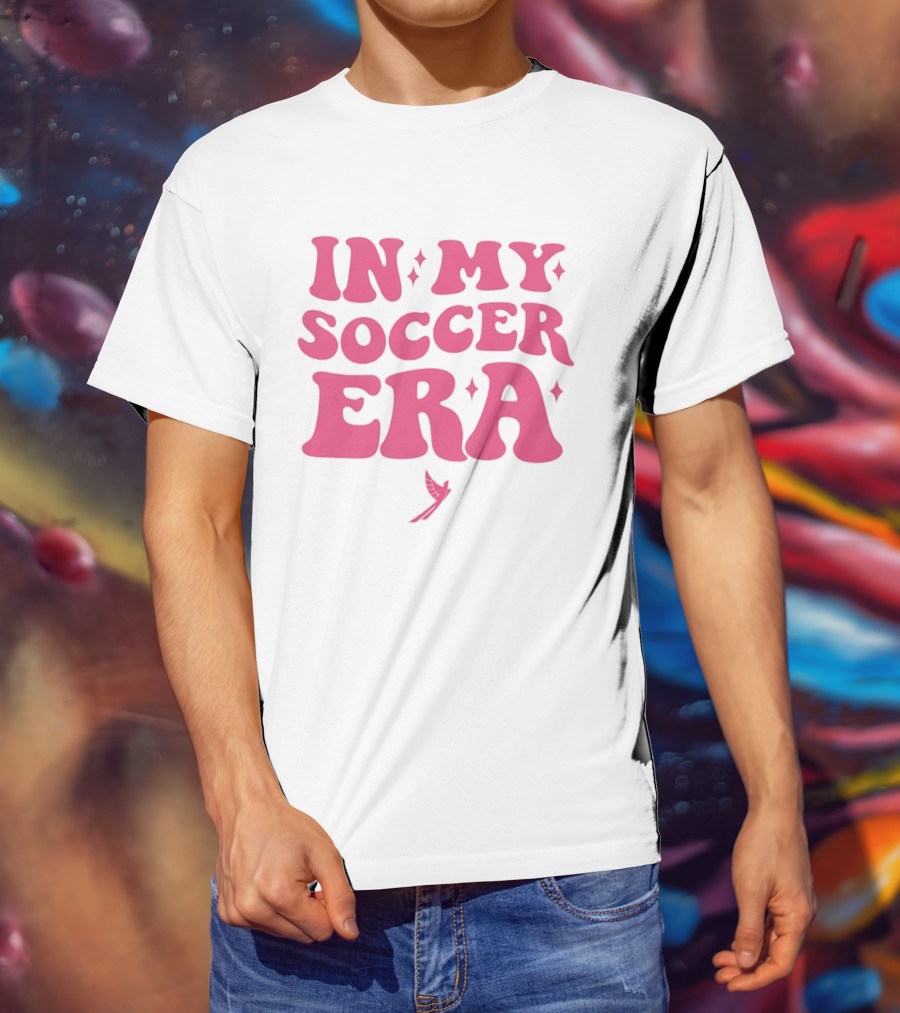 In My Soccer Era Vintage Pink Style With Stars And Winged Motif T-Shirt