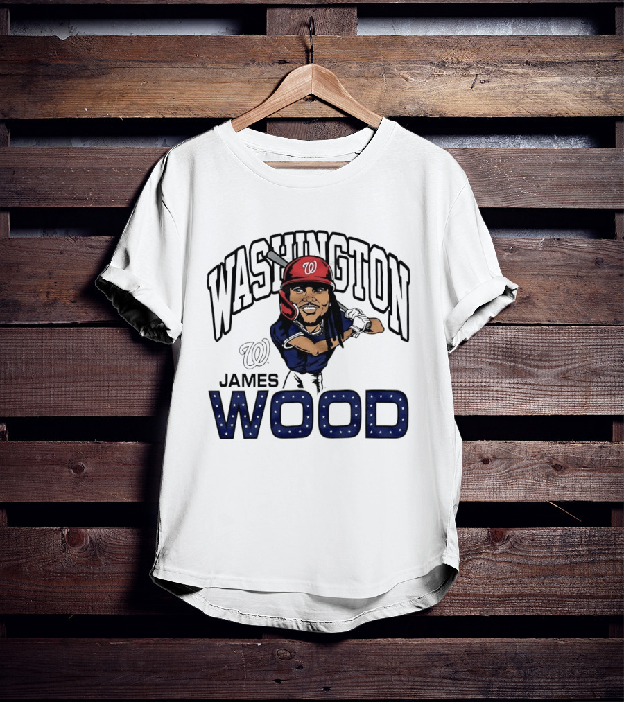 Washington Nationals James Wood MLB Baseball Caricature T-Shirt