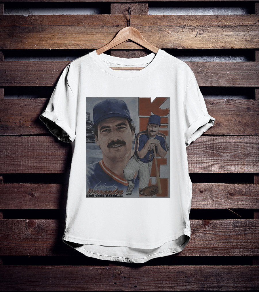 Keith Hernandez New York Baseball Mets Player Portrait With Bat T-Shirt