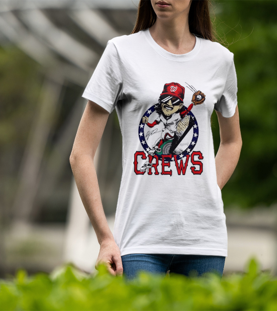 Dylan Crews Washington Nationals MLB Caricature With Baseball Glove And Cap T-Shirt