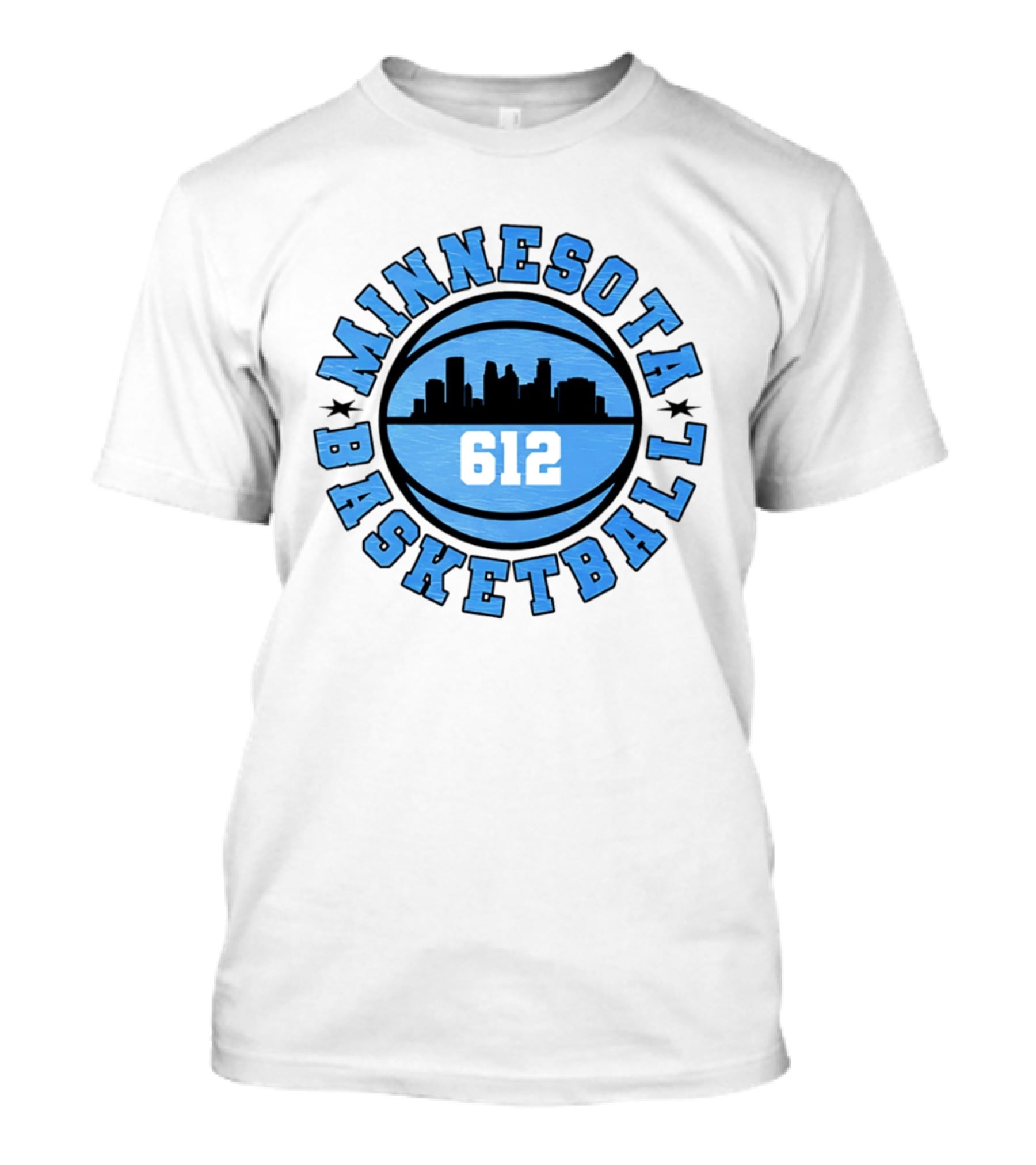 Minnesota Basketball 612 City Skyline T-Shirt