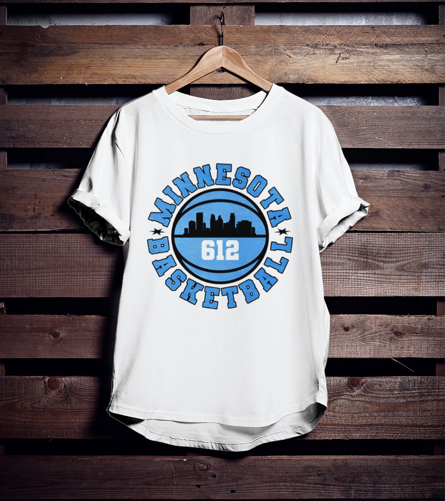 Minnesota Basketball 612 City Skyline T-Shirt