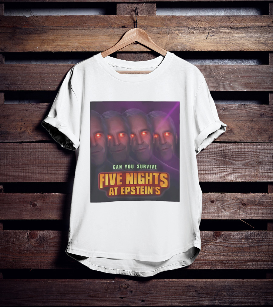 Five Nights At Epstein's Can You Survive Imagery With Glowing Eyes T-Shirt