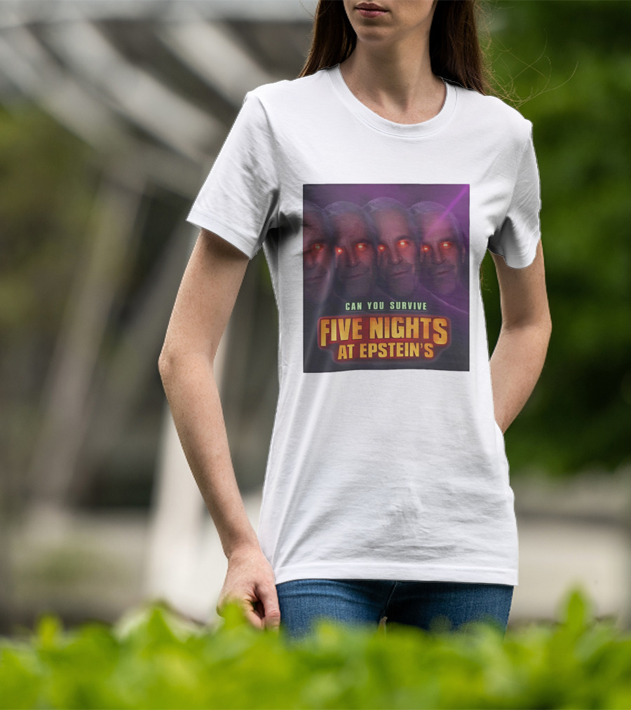 Five Nights At Epstein's Can You Survive Imagery With Glowing Eyes T-Shirt