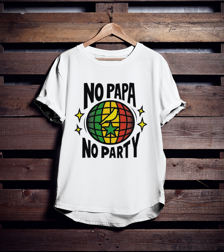 No Papa No Party Bird Star Globe Jamaican T-Shirt