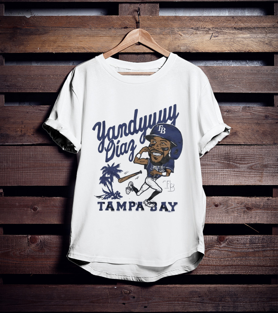 Yandy Diaz Tampa Bay Rays Yandyuuuu MLB Baseball Caricature T-Shirt