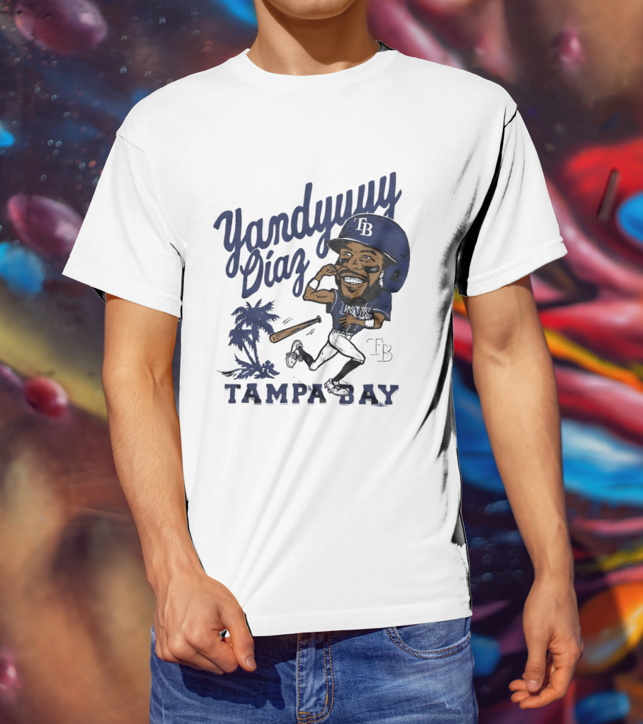 Yandy Diaz Tampa Bay Rays Yandyuuuu MLB Baseball Caricature T-Shirt