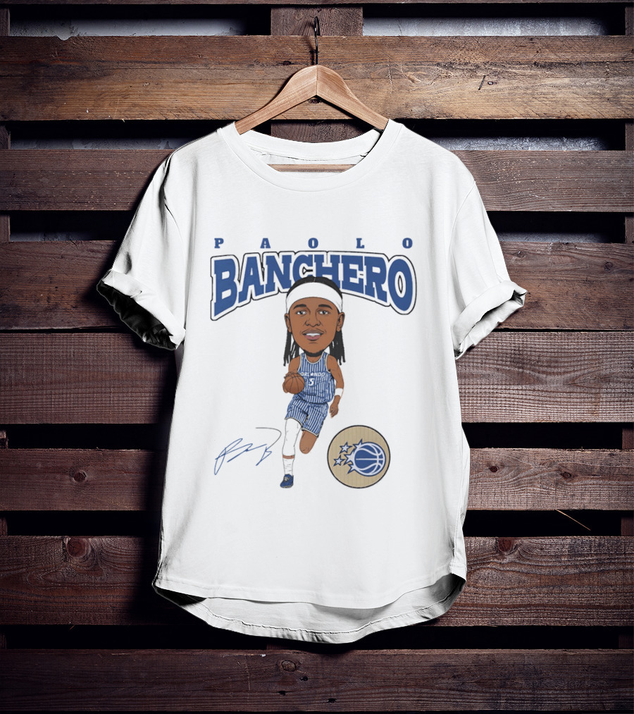 Paolo Banchero Orlando Magic Basketball Player Cartoon T-Shirt