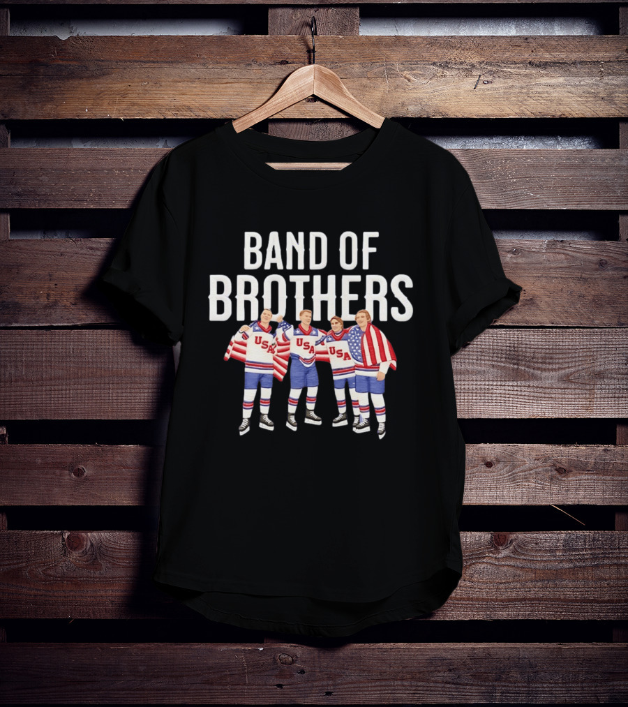 Band Of Brothers USA Hockey Winter Olympics Quinn Hughes Brady Tkachuk Jack Hughes Matthew Tkachuk T-Shirt