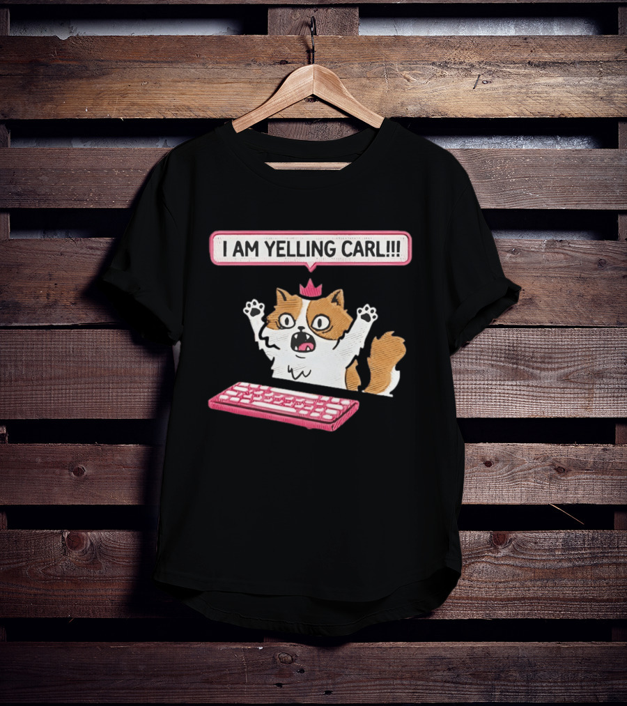Cat Princess Donut I Am Yelling Carl Keyboard T-Shirt