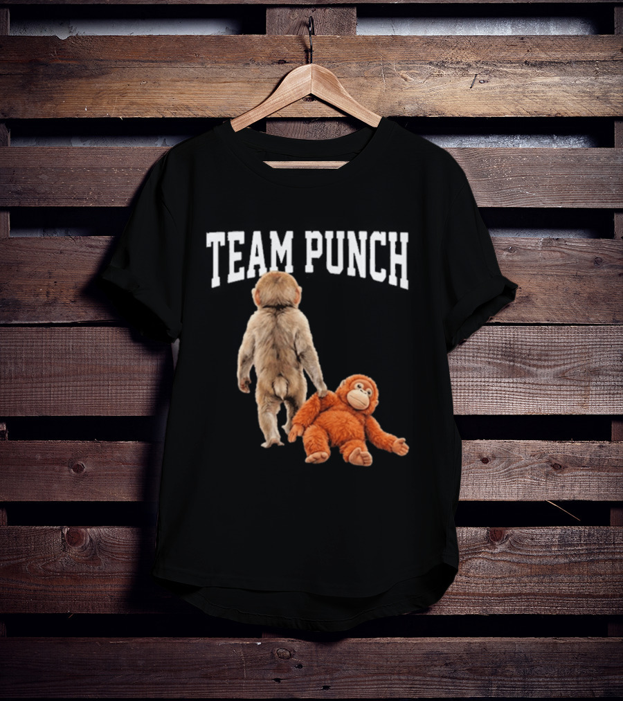 Team Punch Viral Monkey Stuffed Toy Fun T-Shirt