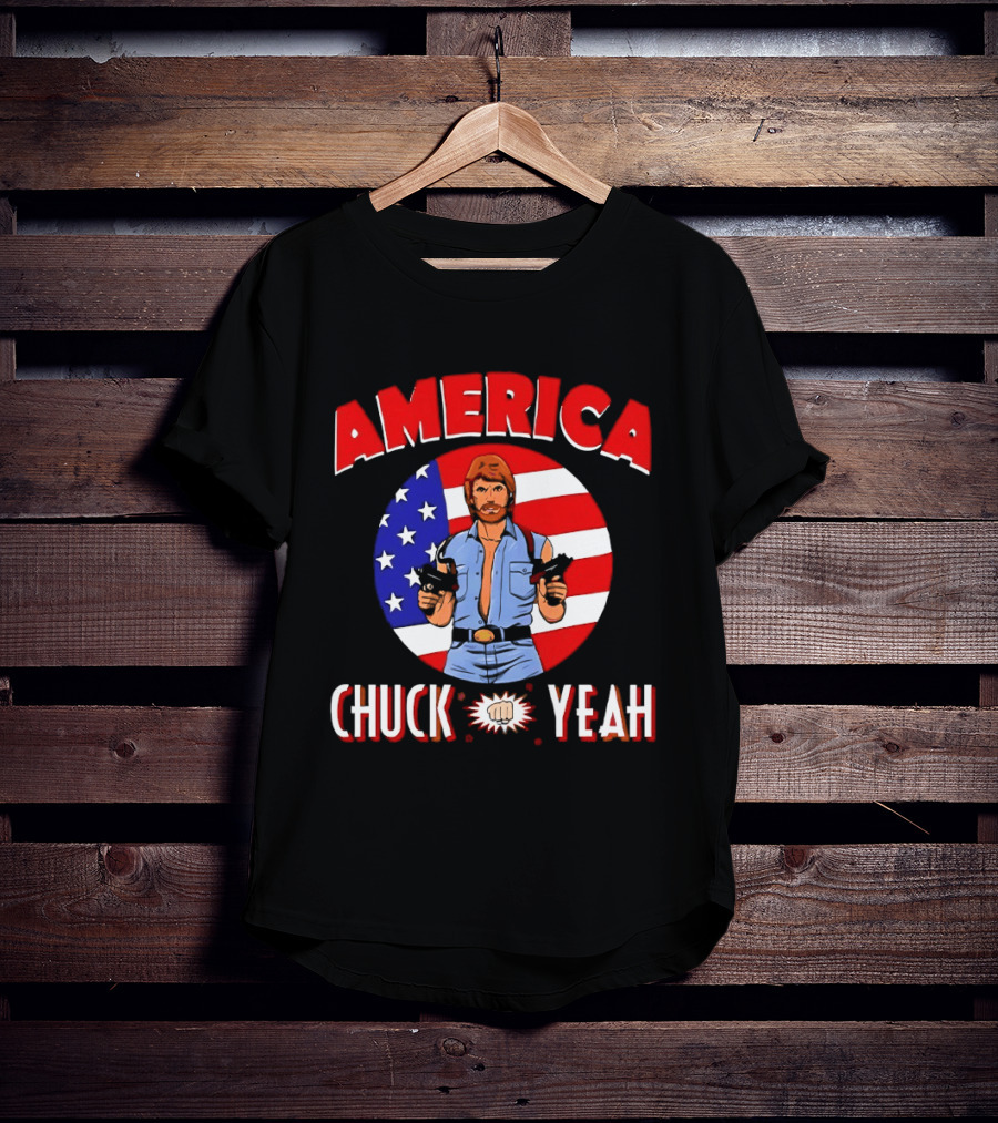 America Chuck Yeah Chuck Norris USA Flag T-Shirt