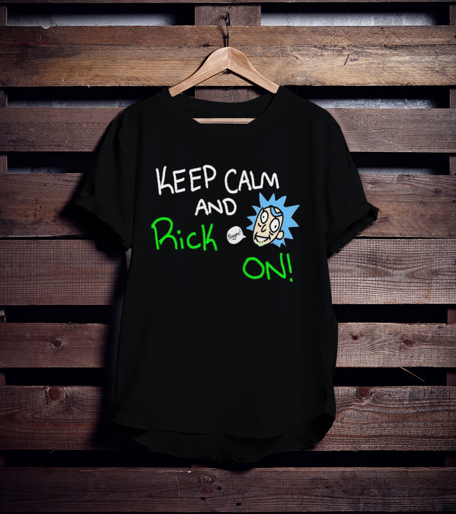 Keep Calm And Rick On Funny Cartoon T-Shirt