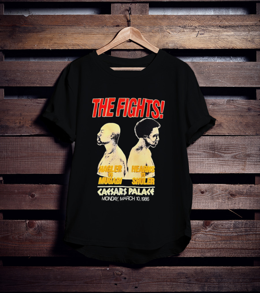 The Fights Hagler Vs Abi Hearns Vs Shuler Caesars Palace 1986 T-Shirt