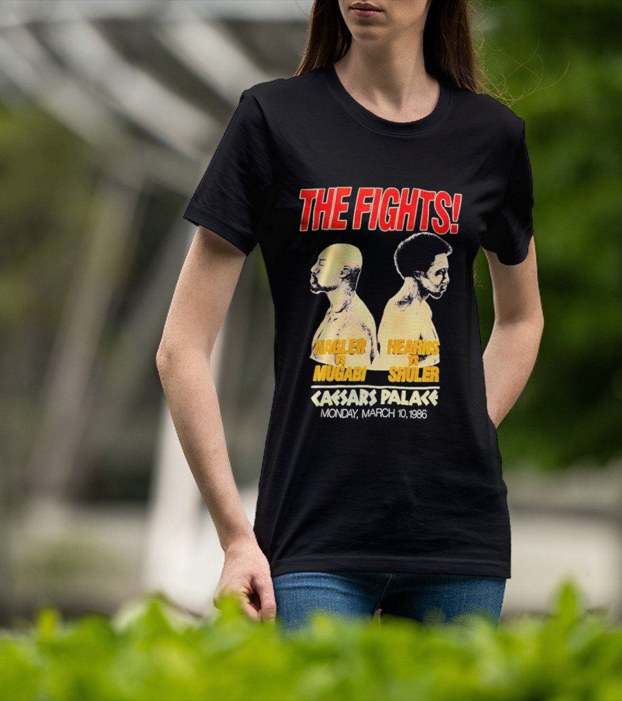 The Fights Hagler Vs Abi Hearns Vs Shuler Caesars Palace 1986 T-Shirt