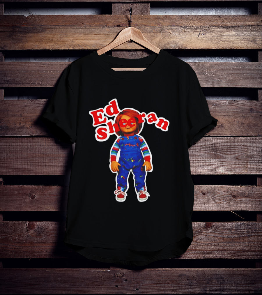 Ed Sheeran Chucky Doll Red Hair Suspender Outfit T-Shirt