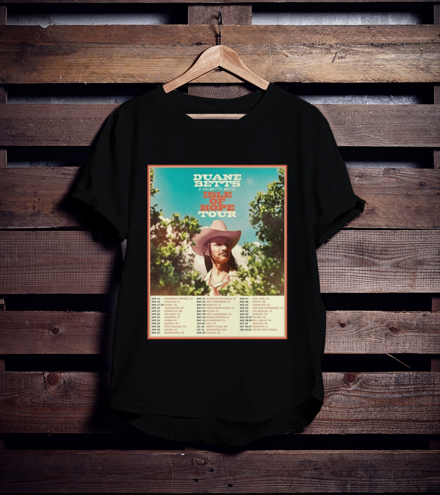 Duane Betts Palmetto Motel Isle Of Hope Tour Dates 2026 T-Shirt
