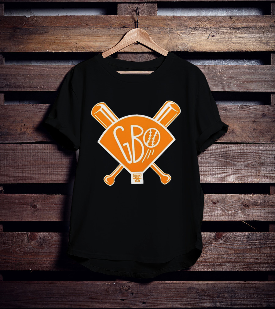 GBO Baseball Orange Crossed Bats University Of Tennessee Vols T-Shirt
