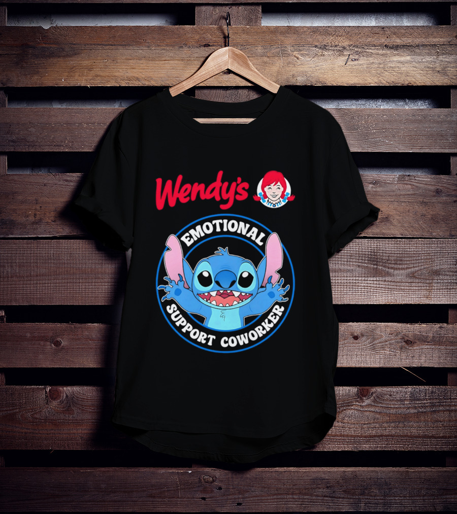 Wendy's Emotional Support Coworker Stitch Bluey T-Shirt