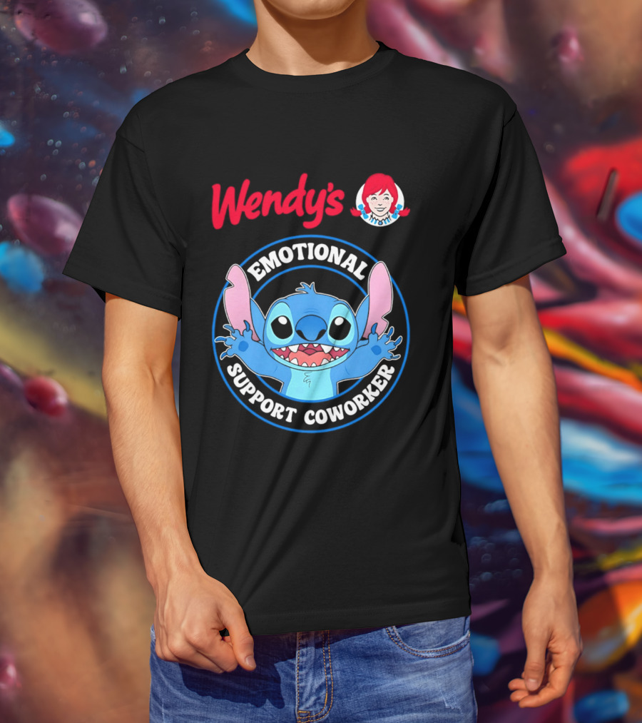 Wendy's Emotional Support Coworker Stitch Bluey T-Shirt