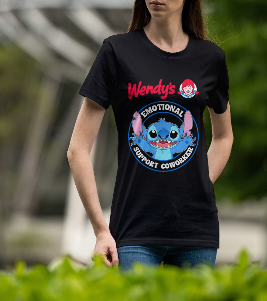 Wendy's Emotional Support Coworker Stitch Bluey T-Shirt