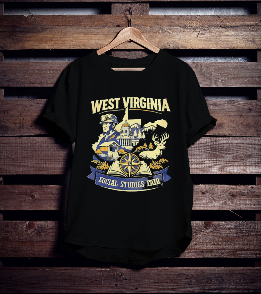 West Virginia Social Studies Fair Explorer Heritage Compass Deer Event T-Shirt