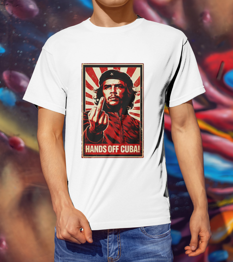Che Guevara Hands Off Cuba Middle Finger Iconic Image T-Shirt